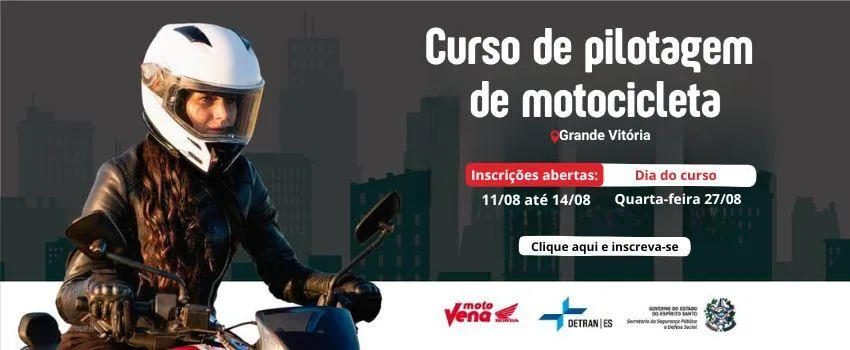 Detran|ES abre até 14/08 inscrições para curso de pilotagem gratuito com 15