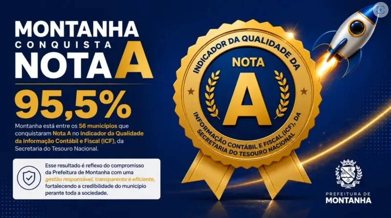 Montanha conquista Nota A em avaliação do Tesouro Nacional e se destaca entre municípios capixabas